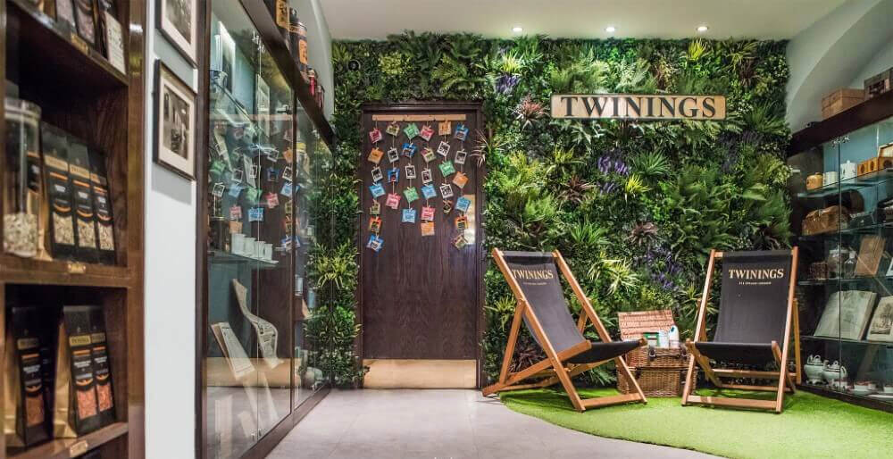 Twinnings commercial artificial living wall section